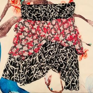 diane von furstenberg silk strapless tiered top